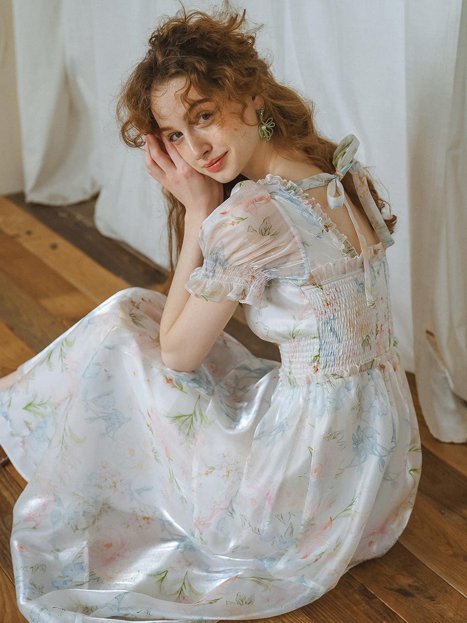 ★Cest Moidew★ Cest_Pearl square neck floral dress Cest_Pearl square neck floral dress