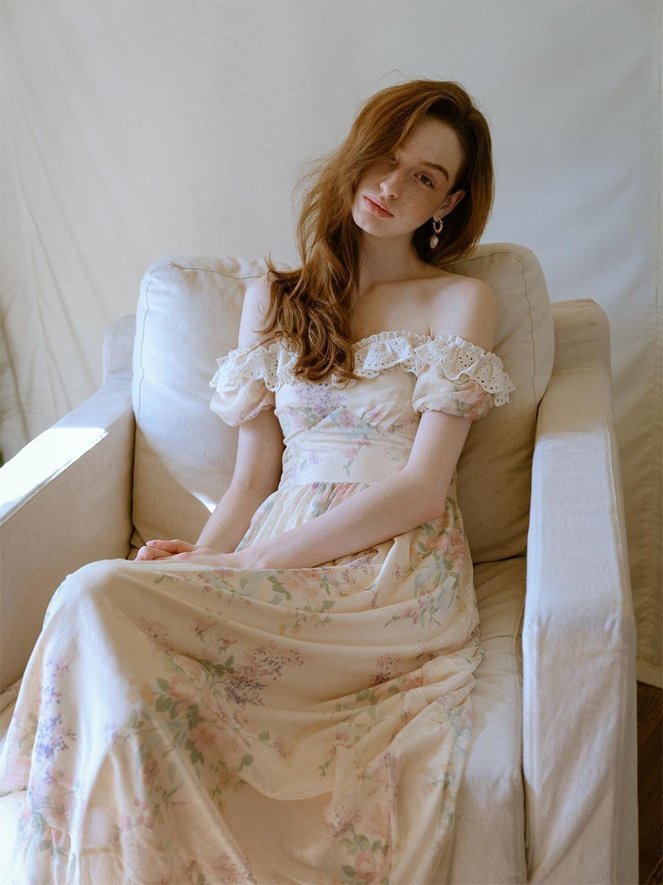 ★Cest Moidew★ Cest_Lace floral puff sleeve dress Designer fashion, Seoul-fully created | W Concept
